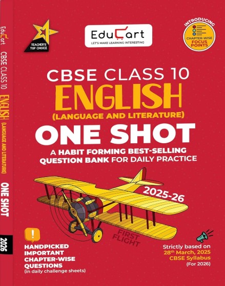 Educart One-shot English Language and Literature CBSE Class 10 Question Bank 2025-26 on new Syllabus 2026